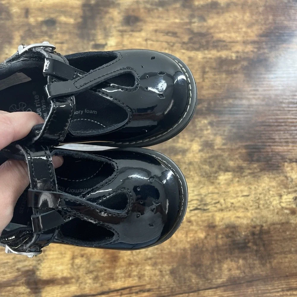 Stride Rite Girls Susie Mary Jane Loafers Black Patent Size 6.5W